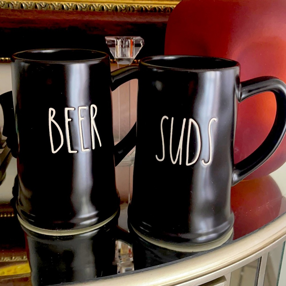 Rae Dunn Black Beer & Suds Set
